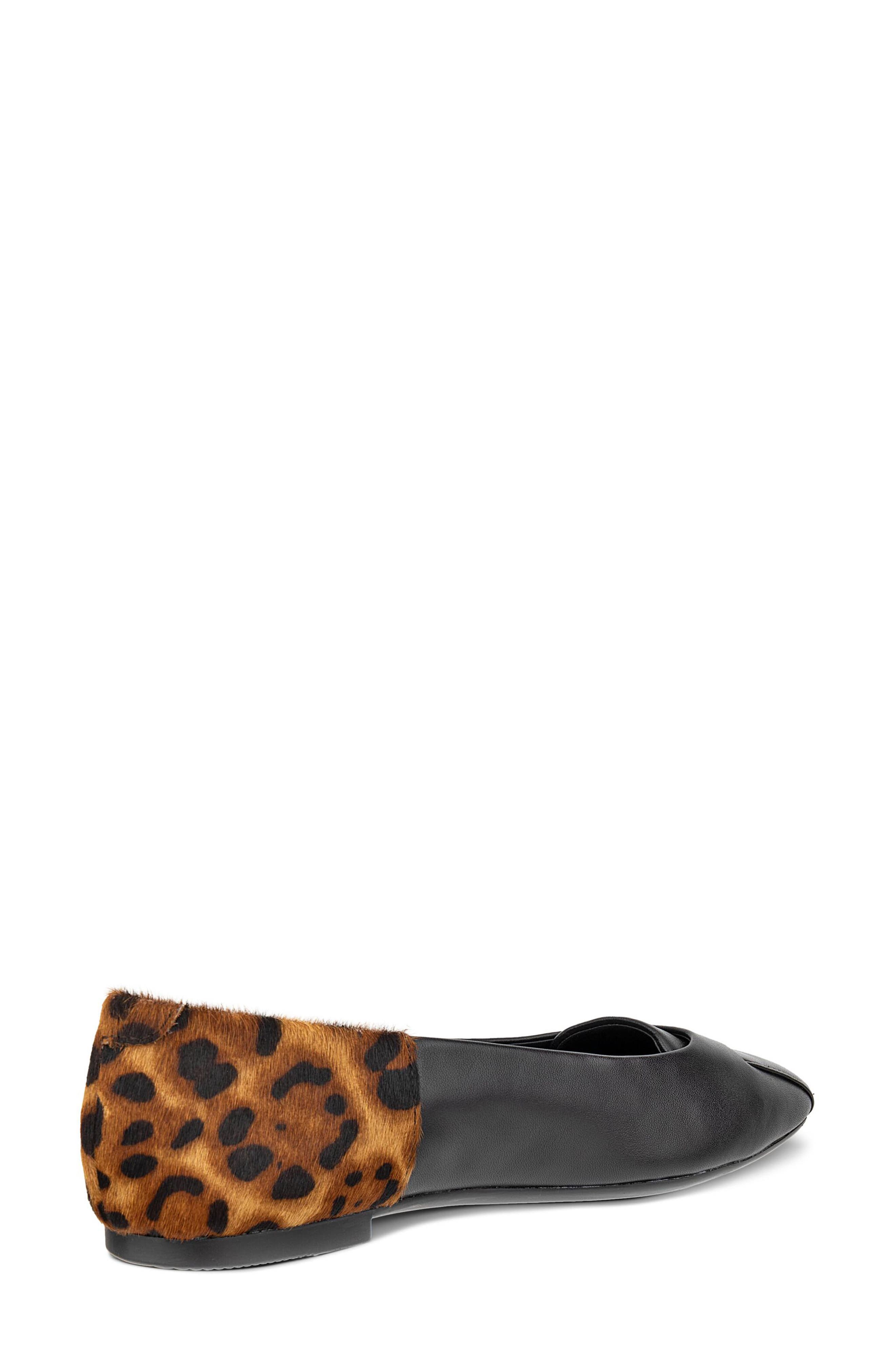Margot Origami Ballet Flat, Alternate, color, BLACK/ LEOPARD CALF HAIR