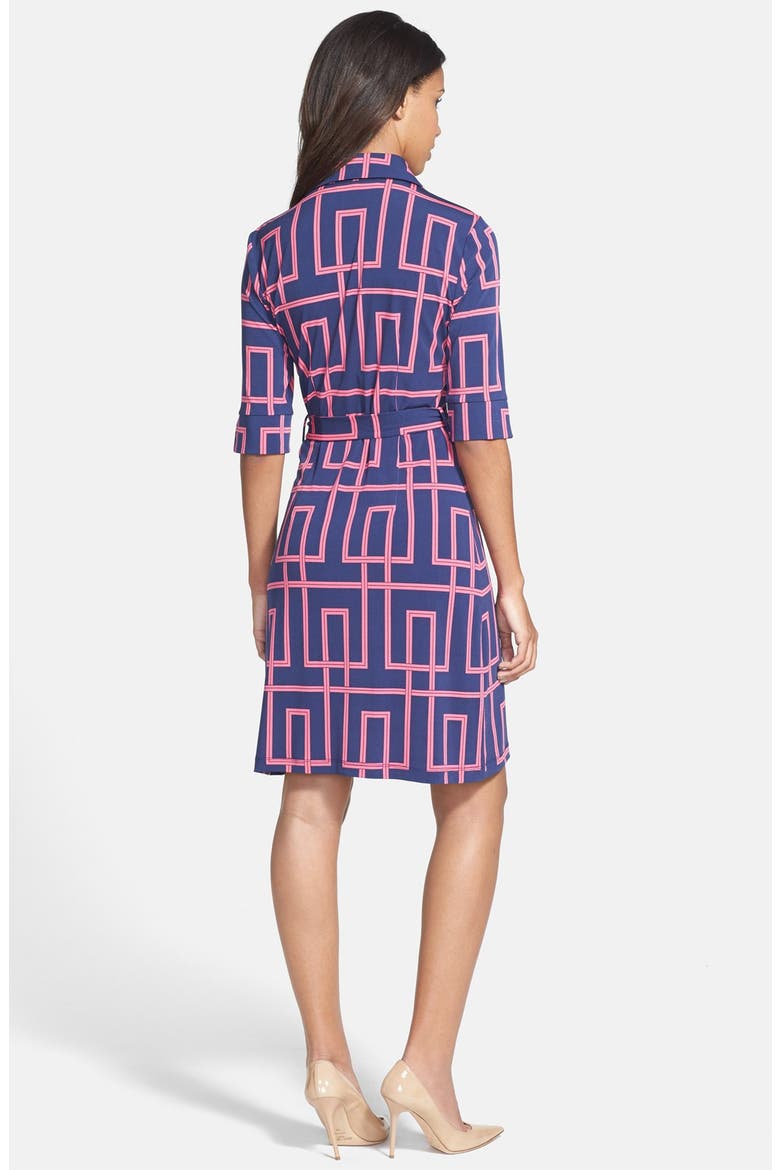 Print Jersey Shirtdress, Alternate, color, NAVY/ PINK