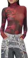 AFRM Zadie Mock Neck Mesh Top