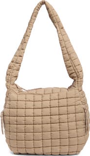 URBAN EXPRESSIONS HANDBAGS Square Quilt Nylon Hobo Bag