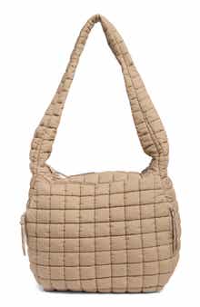 URBAN EXPRESSIONS HANDBAGS Square Quilt Nylon Hobo Bag