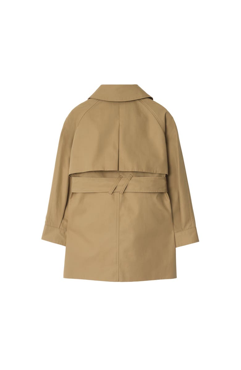 Burberry Cotton Hooded Trench Coat, Alternate, color, Sand