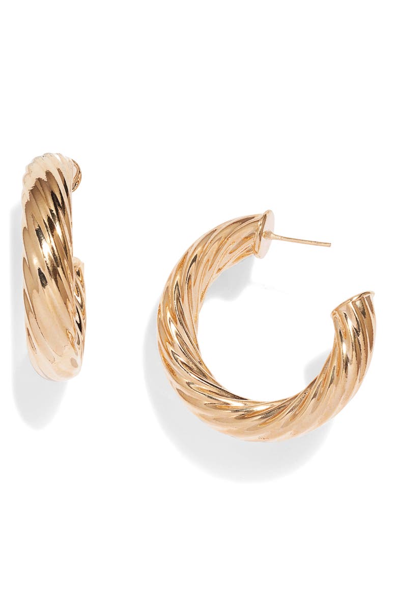 Milan Hoop Earrings, Main, color, GOLD