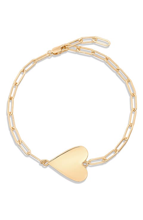 Amaya Heart Charm Chain Link Bracelet