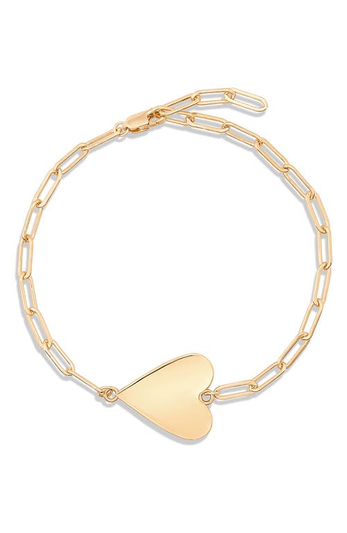 Thatch Amaya Heart Charm Chain Link Bracelet In 14k Gold Plated