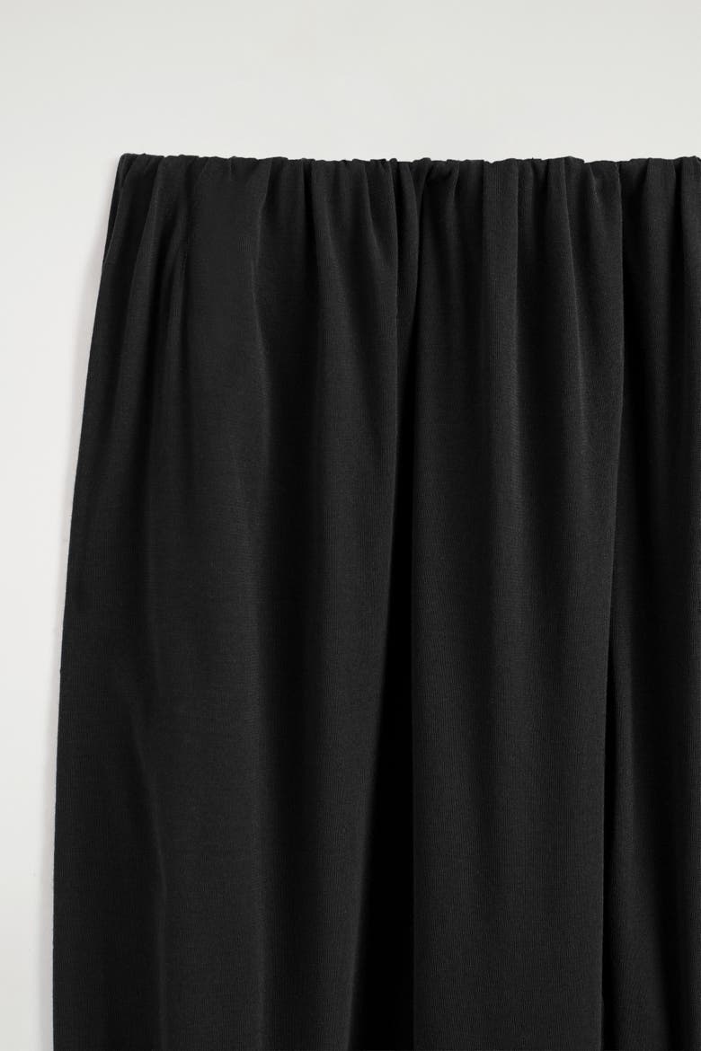 Gathered Cotton Balloon-leg Pants, Alternate, color, BLACK