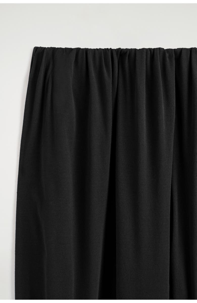 COS Gathered Cotton Balloon-leg Trousers, Alternate, color, Black
