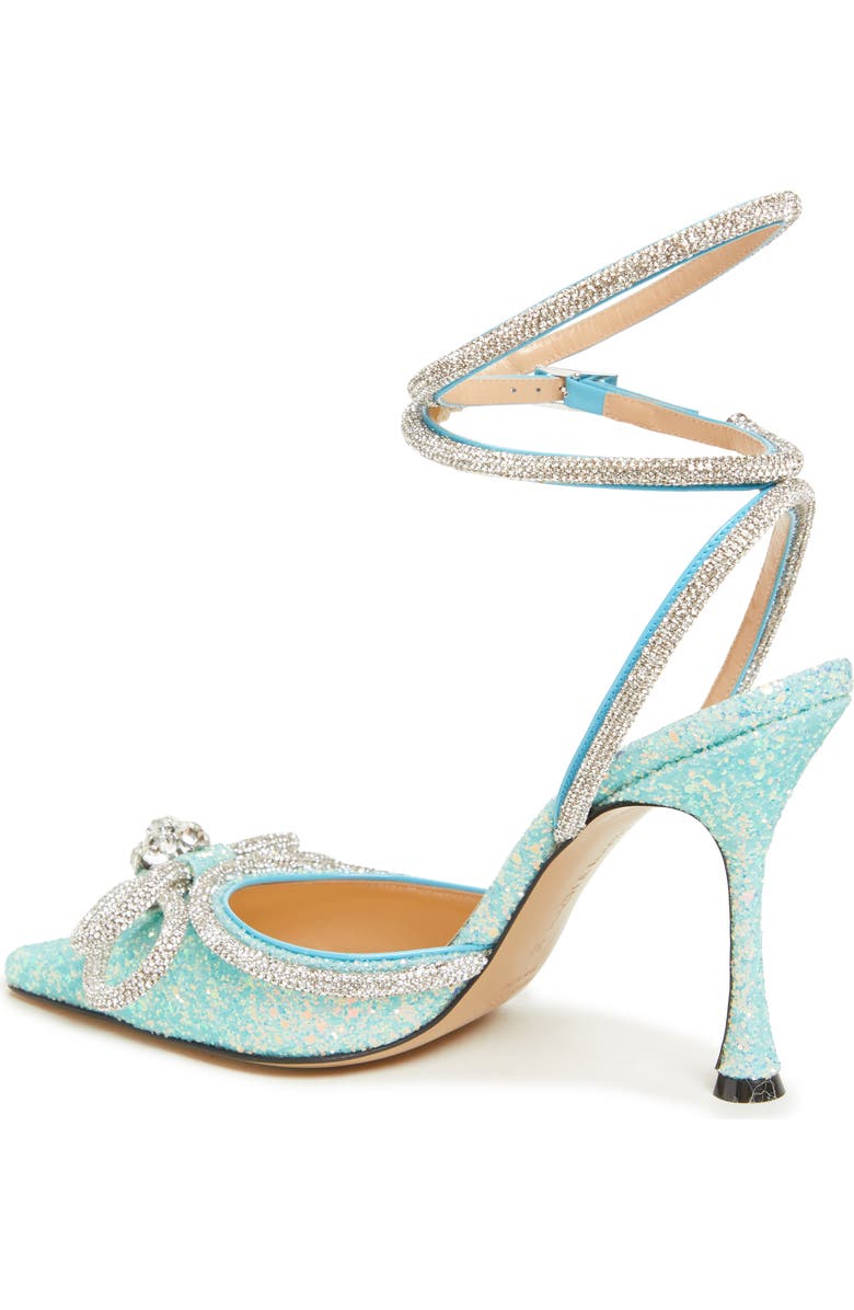 Mach & Mach Glitter Double Crystal Bow Pointed Toe Pump, Alternate, color,