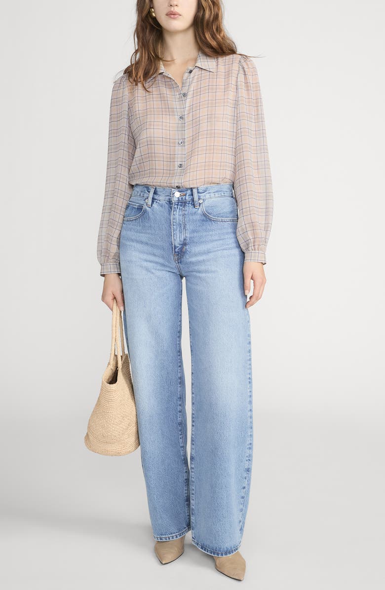 FRAME The Plaid Staple Silk Shirt, Alternate, color, Walnut Multi