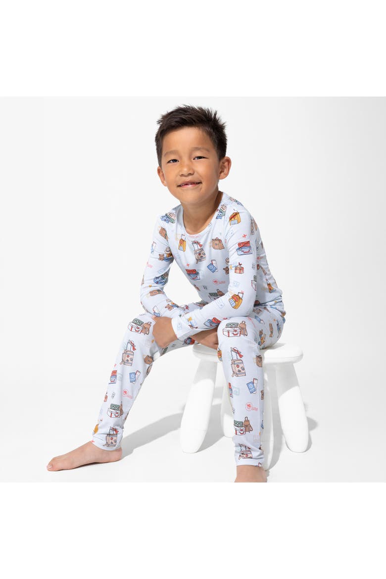 Kids' Vintage Suitcases Set of 2 Piece Pajamas, Alternate, color, Vintage Suitcases