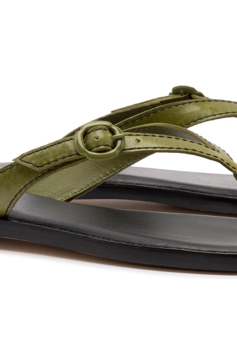 Larroudé Mary Kate Flat Sandal, Alternate, color, Seaweed