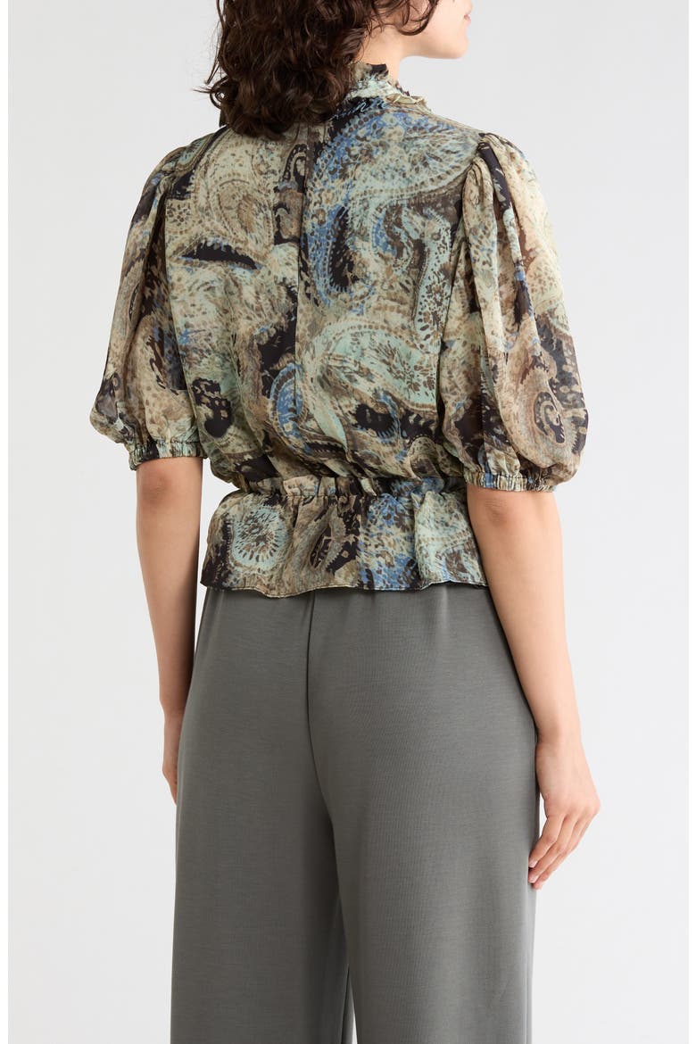 Ruffle Mock Neck Top, Alternate, color, PAISLEY PRINT