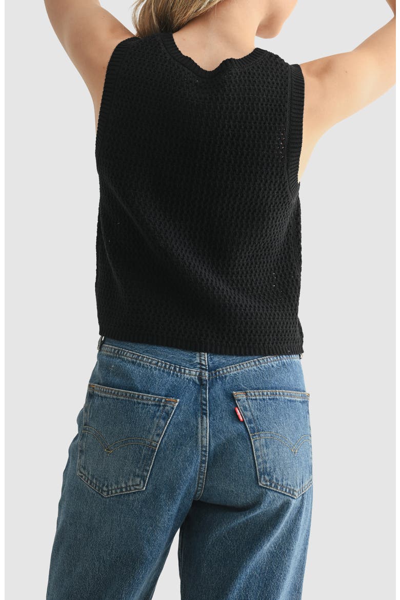 Floral Crochet Tank, Alternate, color, BLACK