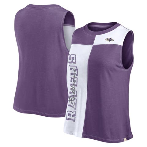 Women's Fanatics Branded Purple/White Baltimore Ravens Script Color Block Tank Top
