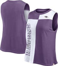 FANATICS Women's Fanatics Branded Purple/White Baltimore Ravens Script Color Block Tank Top
