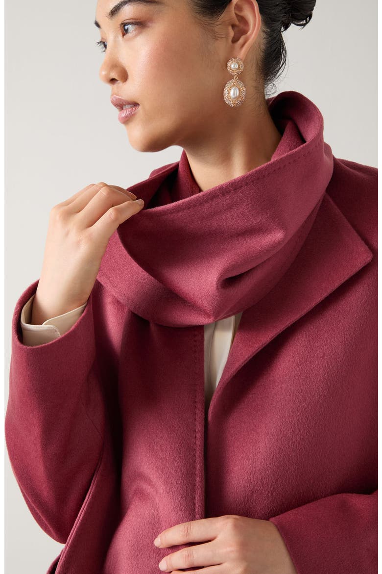 Gwen Merino Wool Scarf Coat, Alternate, color, RED