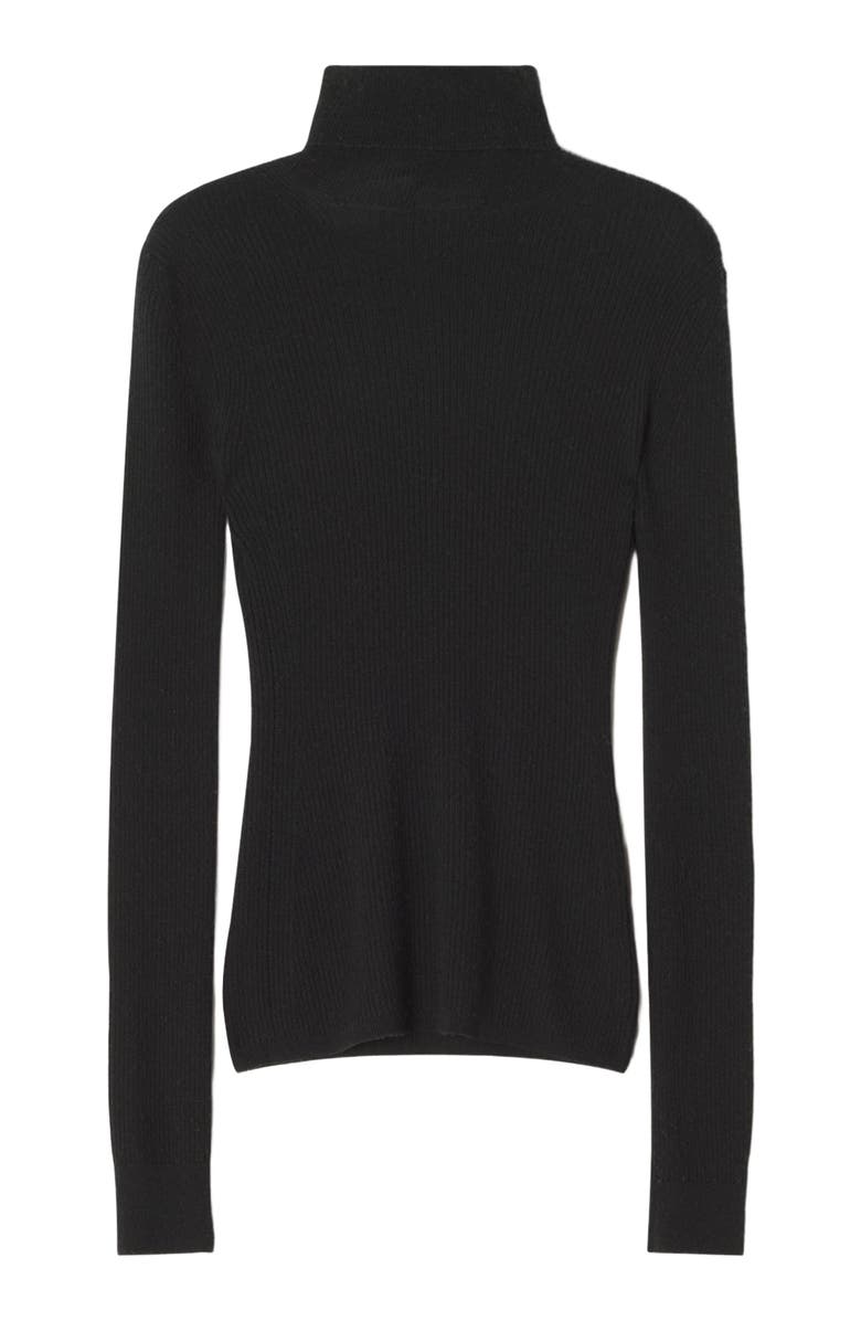 Lanvin Merino Wool And Silk Turtleneck Sweater, Alternate, color, Noir