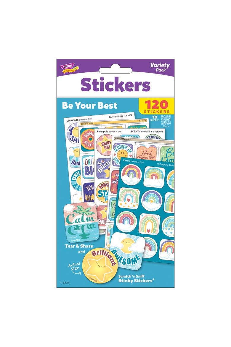 Scratch 'N Sniff Be Your Best, 120 Count Scented Stickers, Main, color, Multicolored