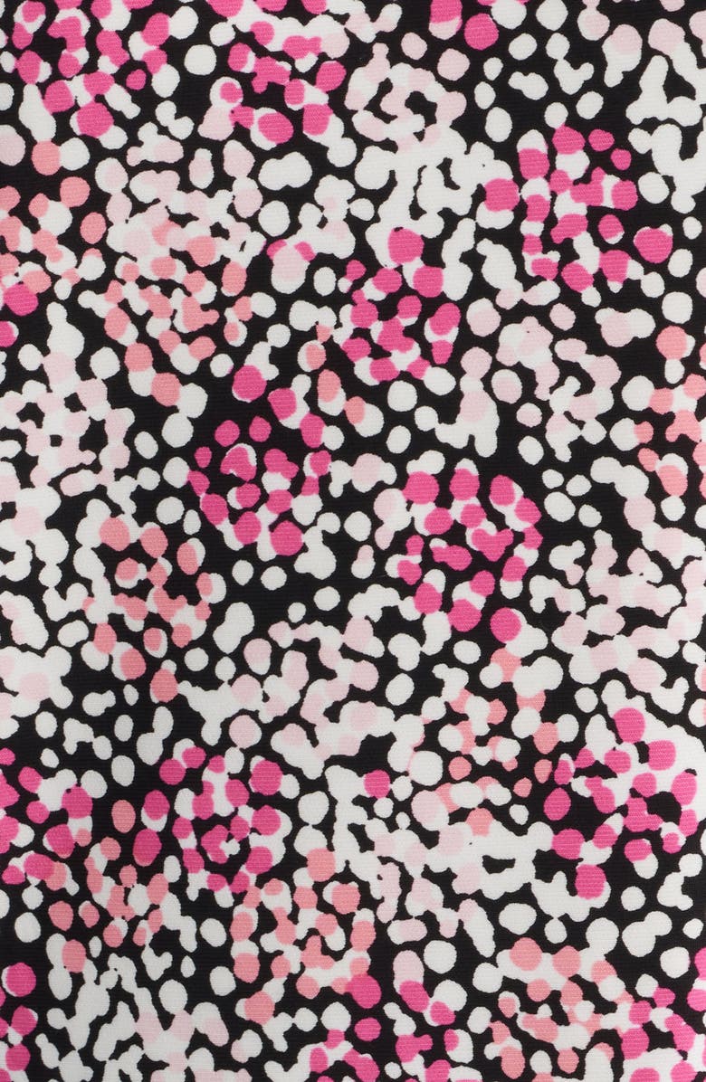 AK ANNE KLEIN Print Pleat Short Sleeve Top, Alternate, color, Pink Berry Multi