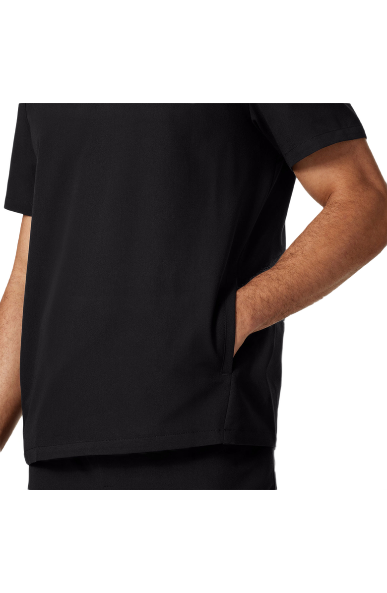 JAANUU Platt Men's 3-Pocket Classic V-Neck Scrub Top, Alternate, color, Black