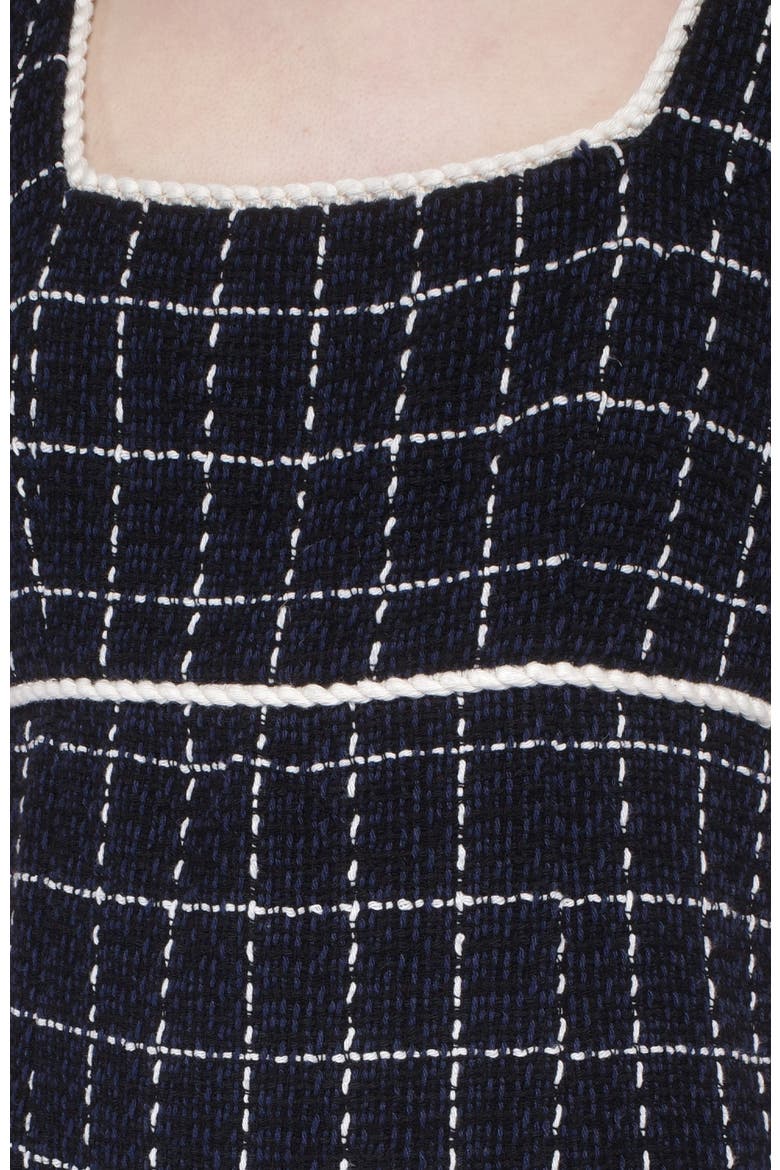 Windowpane Tweed Mini Dress, Alternate, color, DENIM MULTI