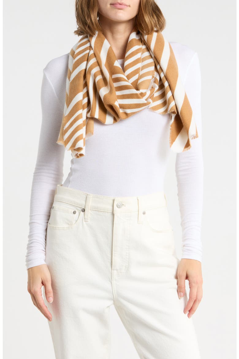 Heavyweight Knit Scarf, Main, color, IVORY- GOLD