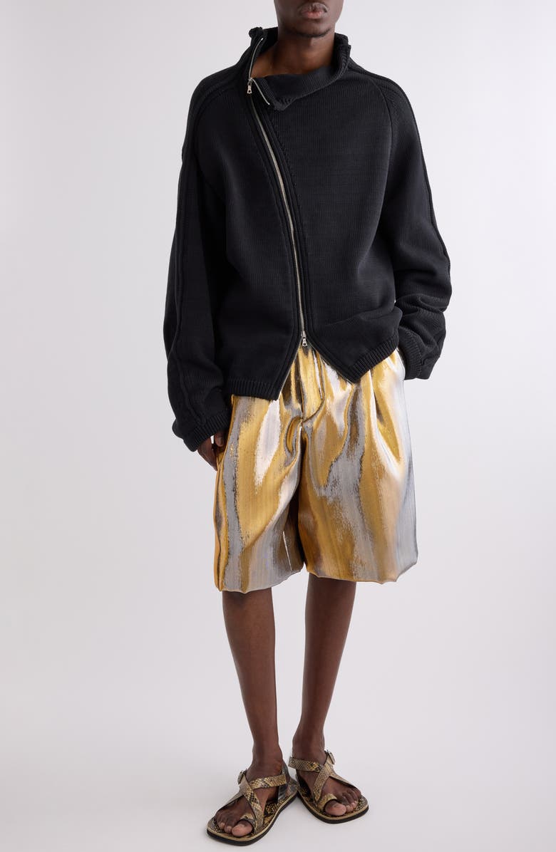 Dries Van Noten Metro Asymmetric Zip Cardigan, Alternate, color, 