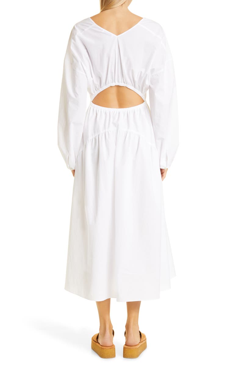 Vince Cutout Long Sleeve Cotton Dress, Alternate, color, 