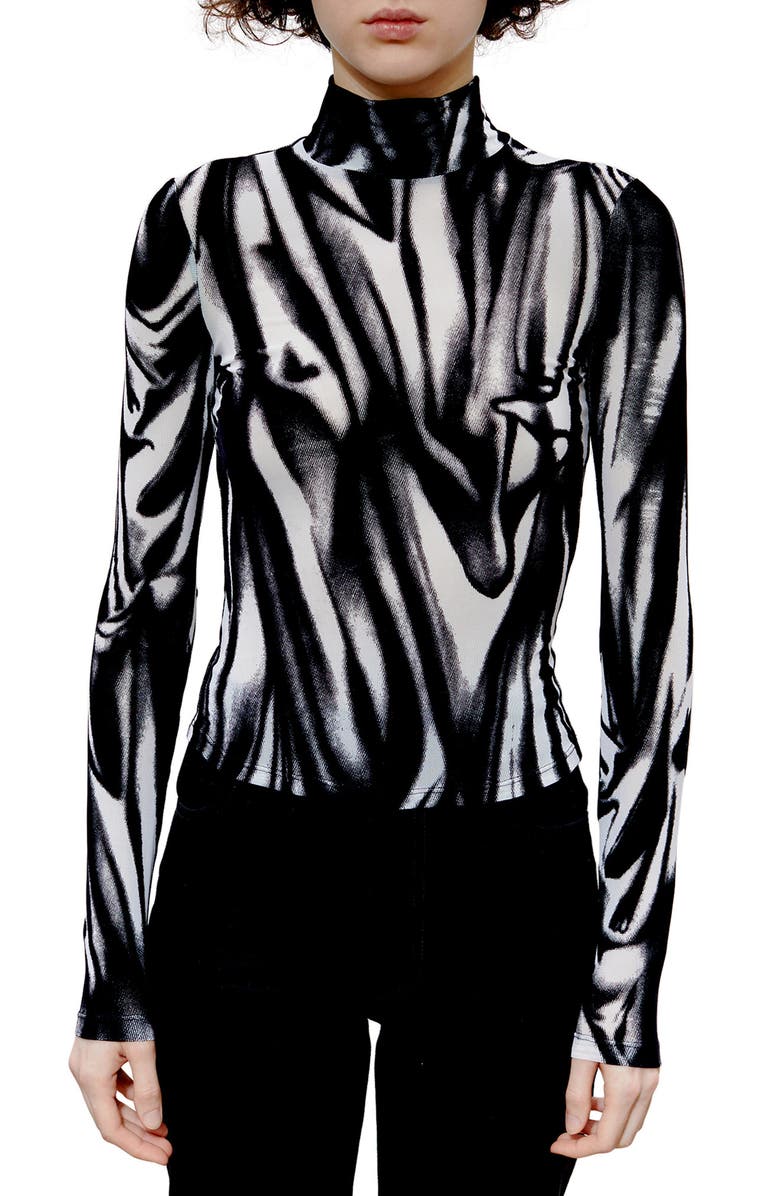 Eckhaus Latta Illusion Print Turtleneck, Main, color, 