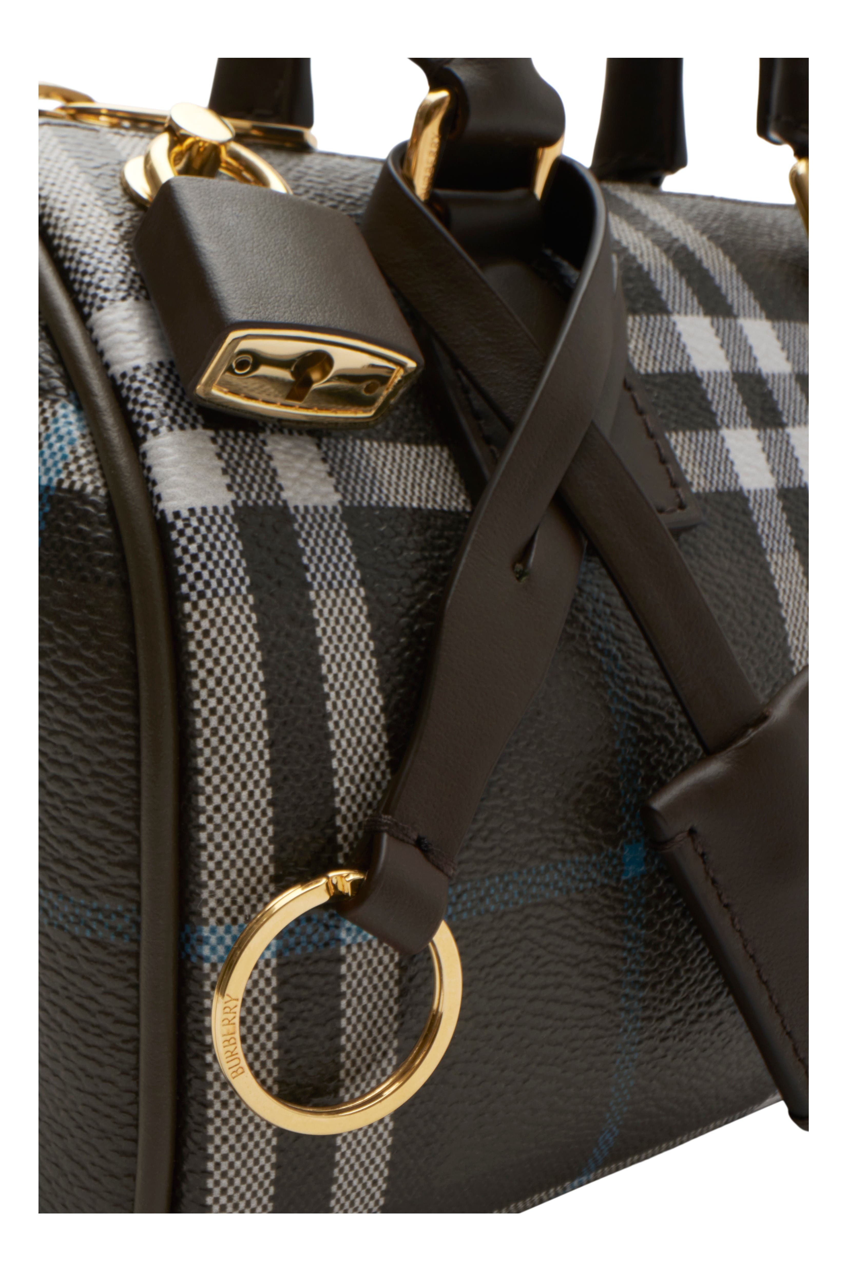 Burberry Mini Check Bowling Bag, Alternate, color, 