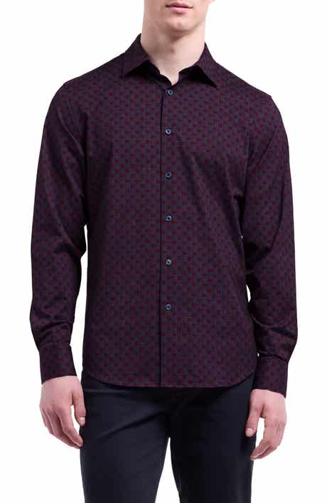 Bugatchi Jimmy OoohCotton® Geo Pattern Button-Up Shirt