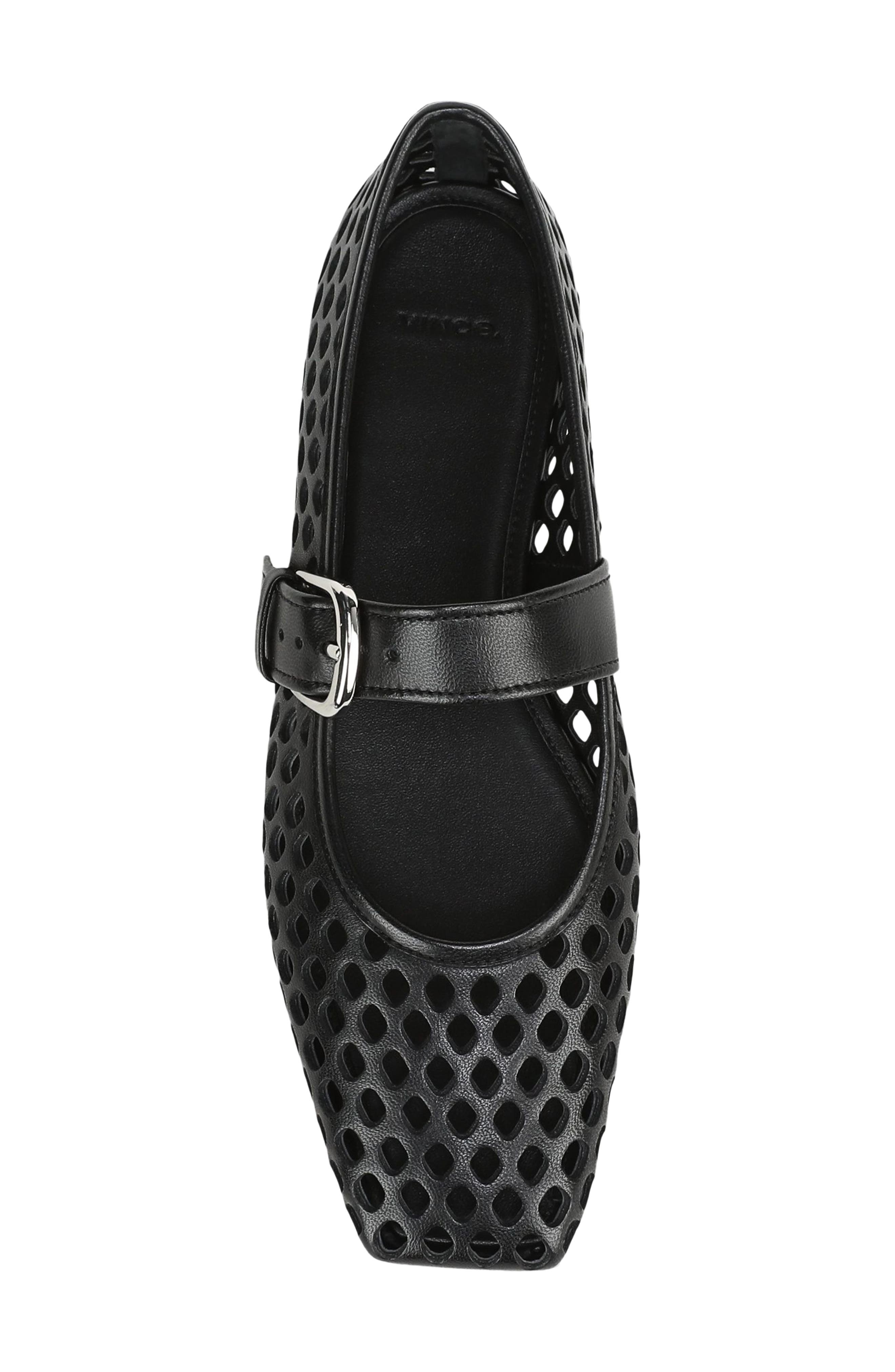 Vince Daniela Perforated Mary Jane Flat, Alternate, color, Black
