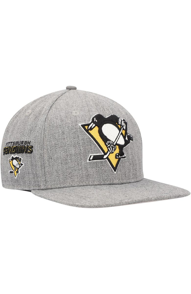 PRO STANDARD Men's Pro Standard Gray Pittsburgh Penguins Classic Logo Snapback Hat, Main, color,