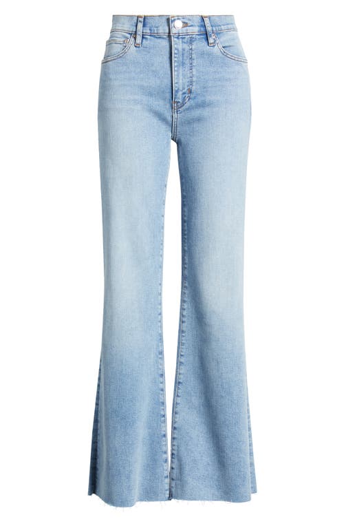 Frame The Icon Raw Hem Flare Jeans In Lark Raw After