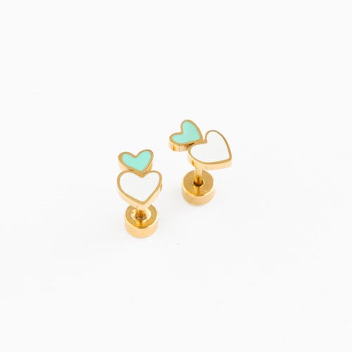PIP POP PIP POP HEART STACK STUD EARRINGS