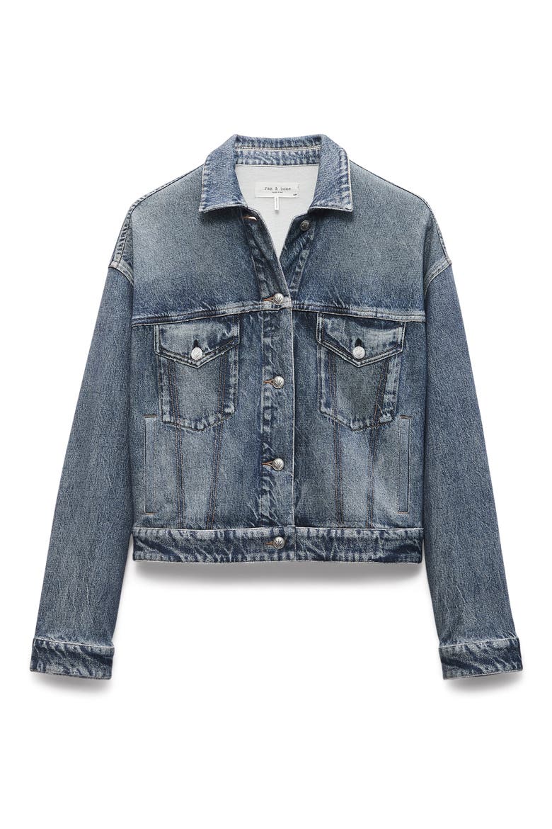 rb Miramar Trompe l'Oeil Faux Denim Terry Trucker Jacket, Alternate, color, WLKER