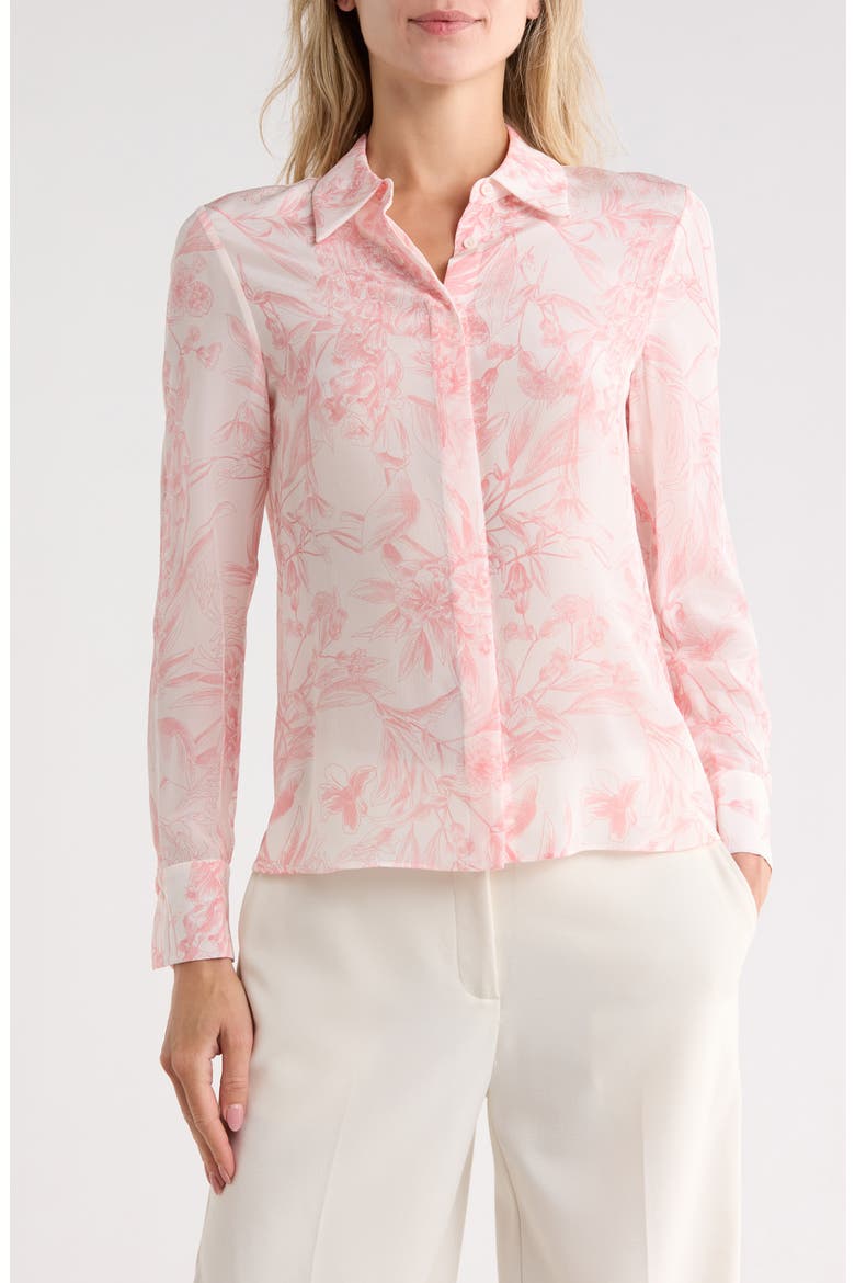 Brady Slim Button Down Silk Shirt, Main, color, VIGNETTE