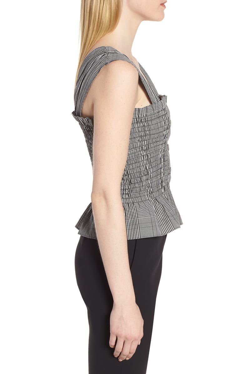 Lewit Smocked Check Cotton Poplin Top, Alternate, color,