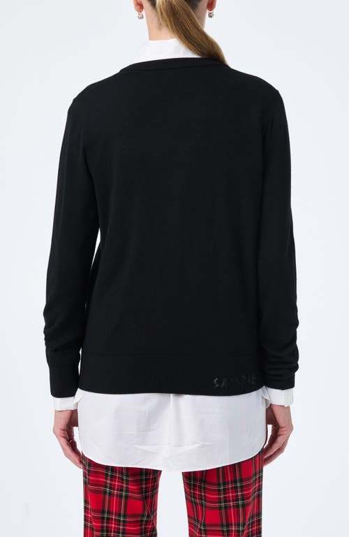 Trina Turk Plaid Heart Sweater In Black