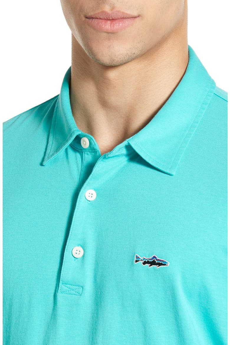 Trout Fitz Roy Regular Fit Organic Cotton Polo, Alternate, color, HOWLING TURQUOISE