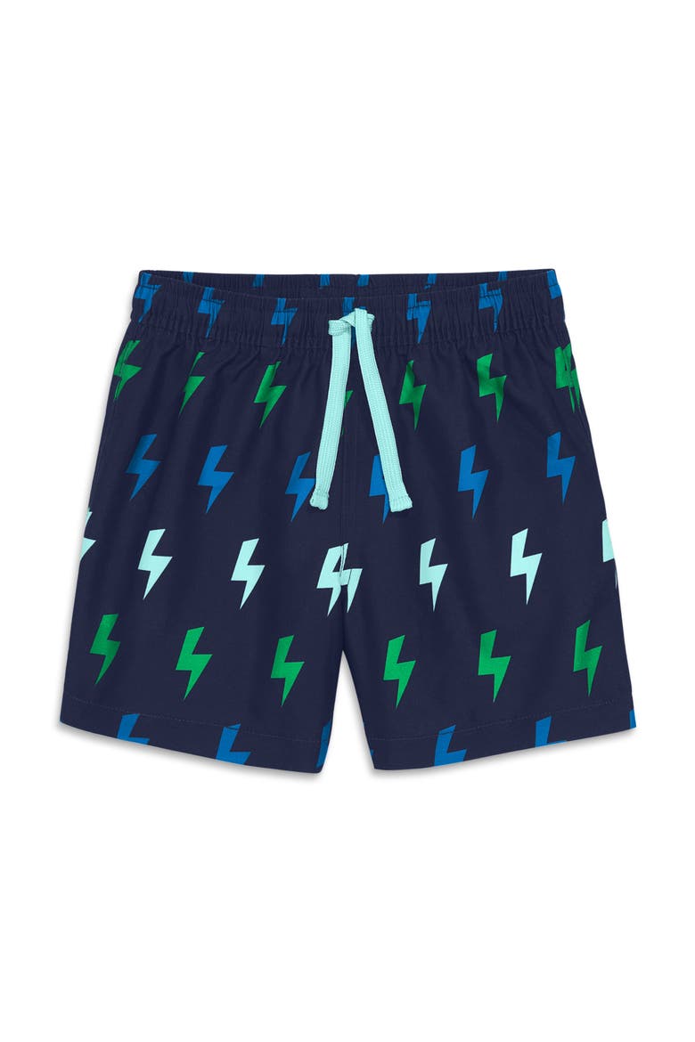 Kids Swim Trunk In Mini Bolts, Main, color, Navy Bolts