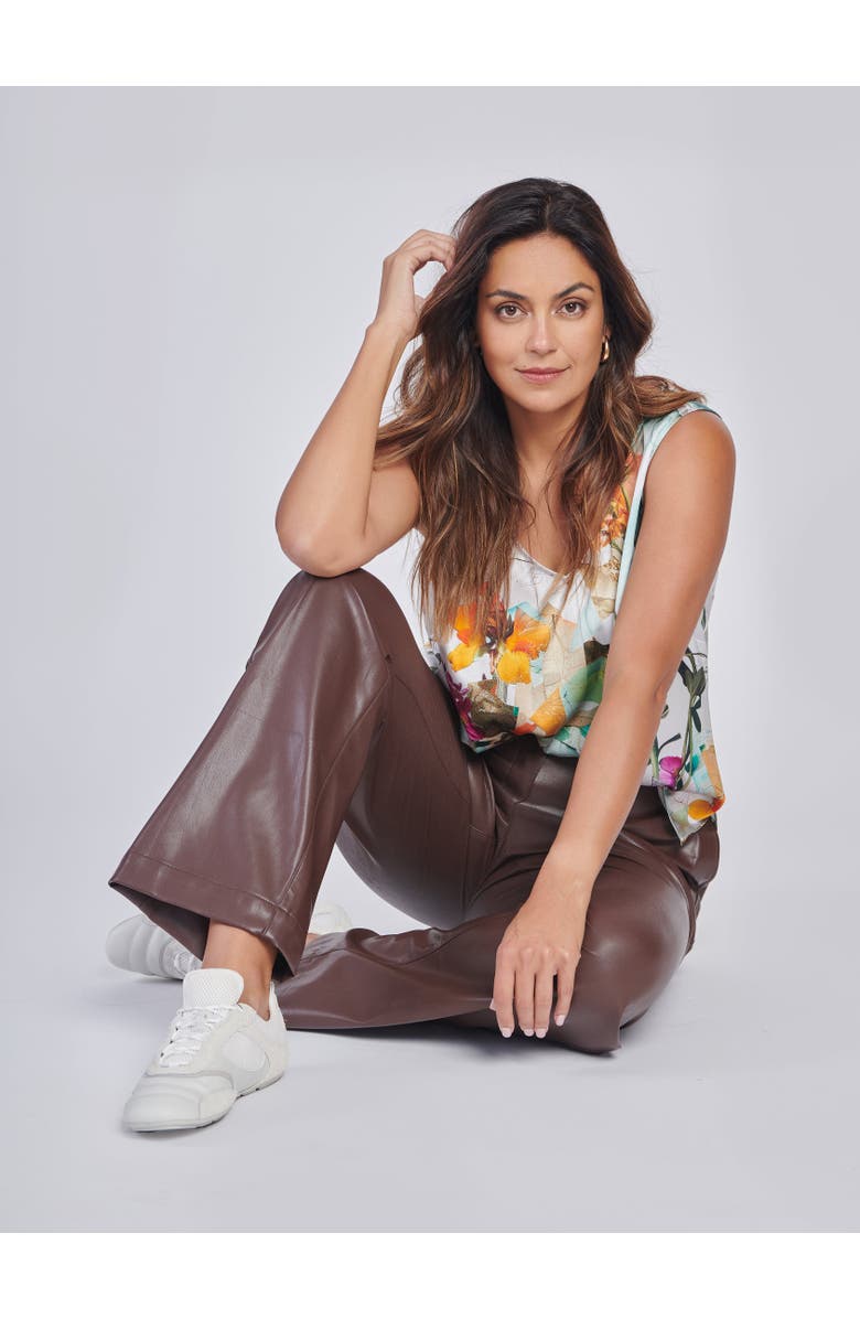 Gabriella Rossetti Francesca Faux Leather Pant in Chocolate, Alternate, color,