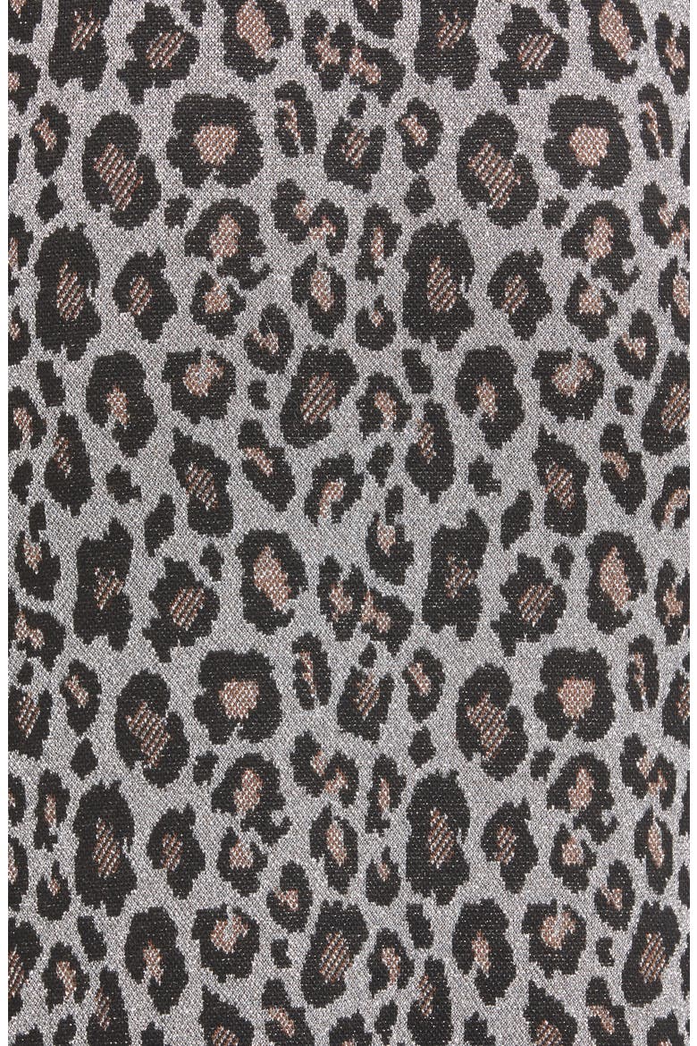 Liza Metallic Leopard Jacquard Sweater Skirt, Alternate, color, MAS LPD SIL KNIT