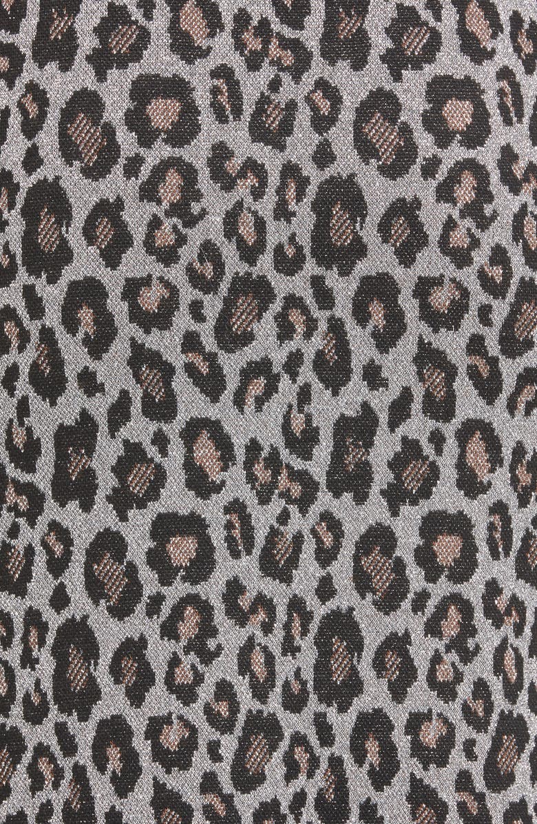 Le Superbe Liza Metallic Leopard Jacquard Sweater Skirt, Alternate, color, 