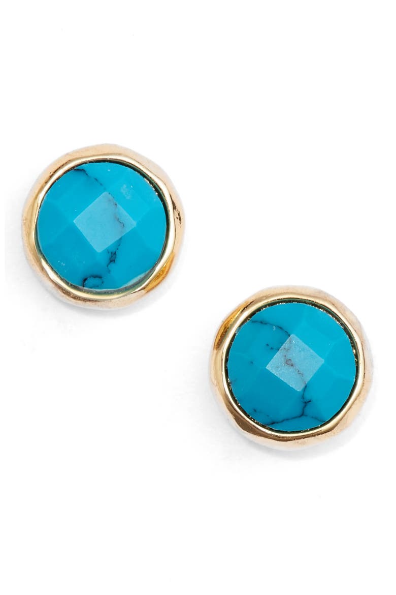 Healing Studs Earrings, Main, color, HEALING/ TURQUOISE/ GOLD
