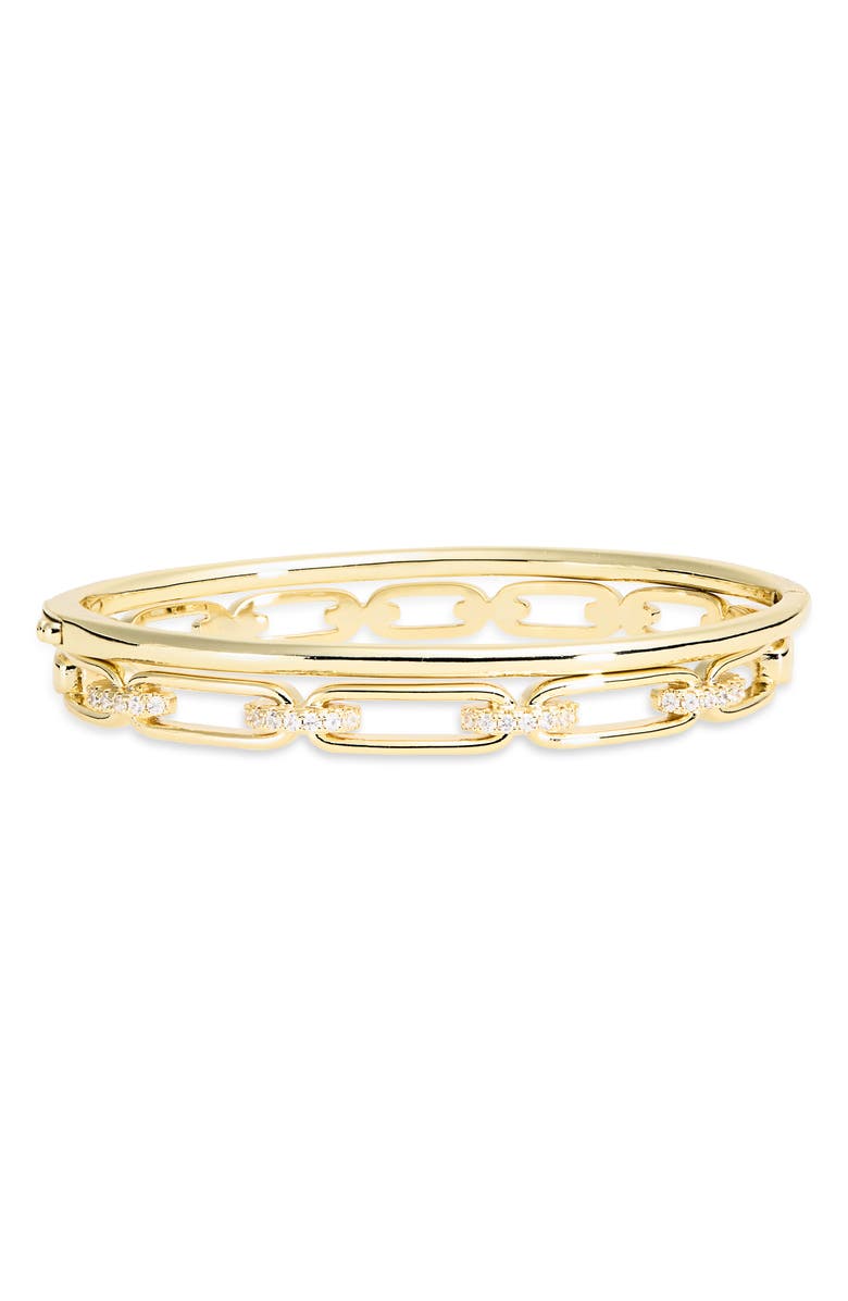 Argento Vivo Sterling Silver Set of 2 Bangle Bracelets, Main, color, Gold