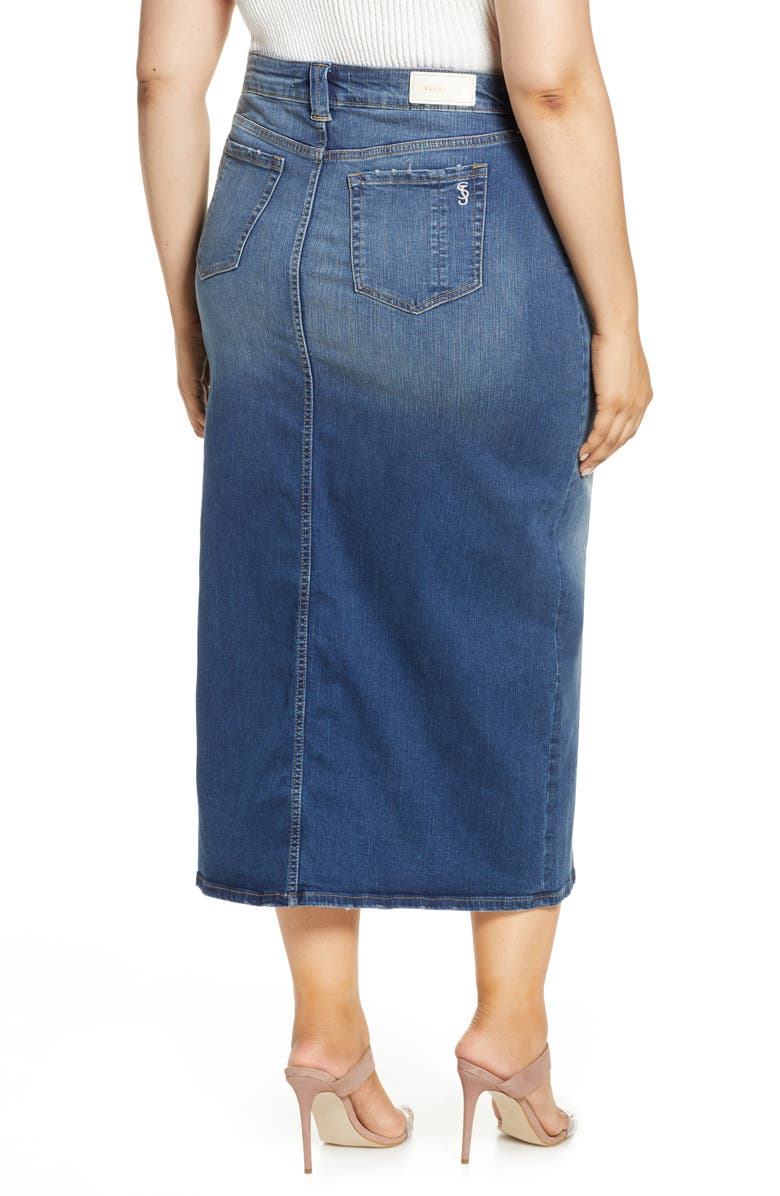 SLINK Jeans Long Denim Skirt, Alternate, color, 