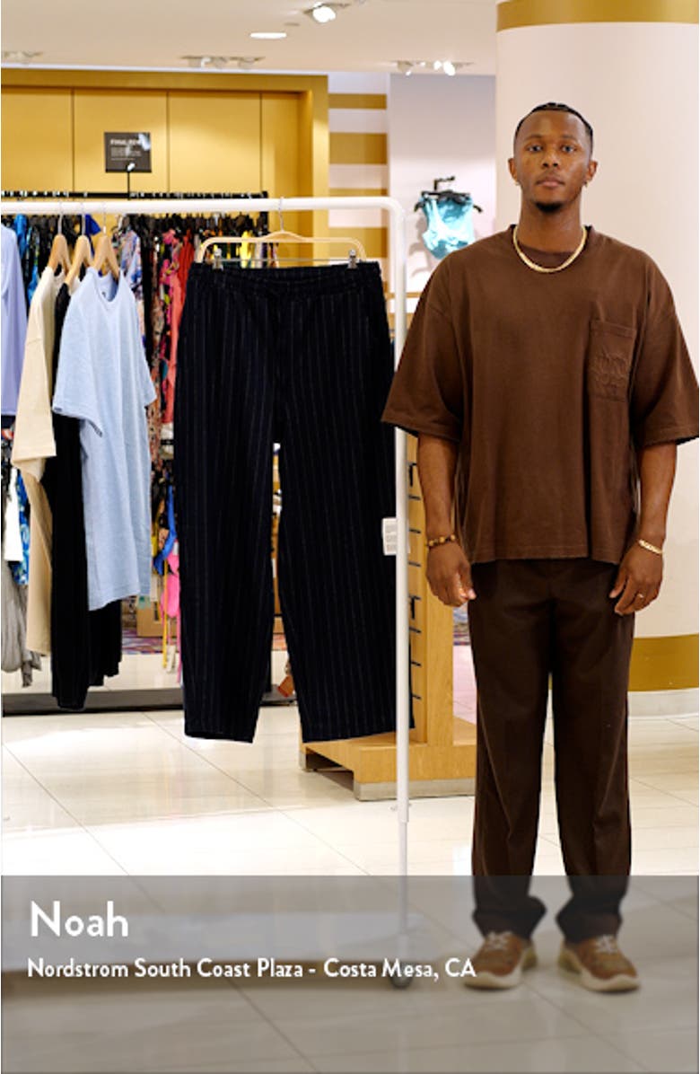 Pinstripe Wide Leg Drawstring Pants, sales video thumbnail