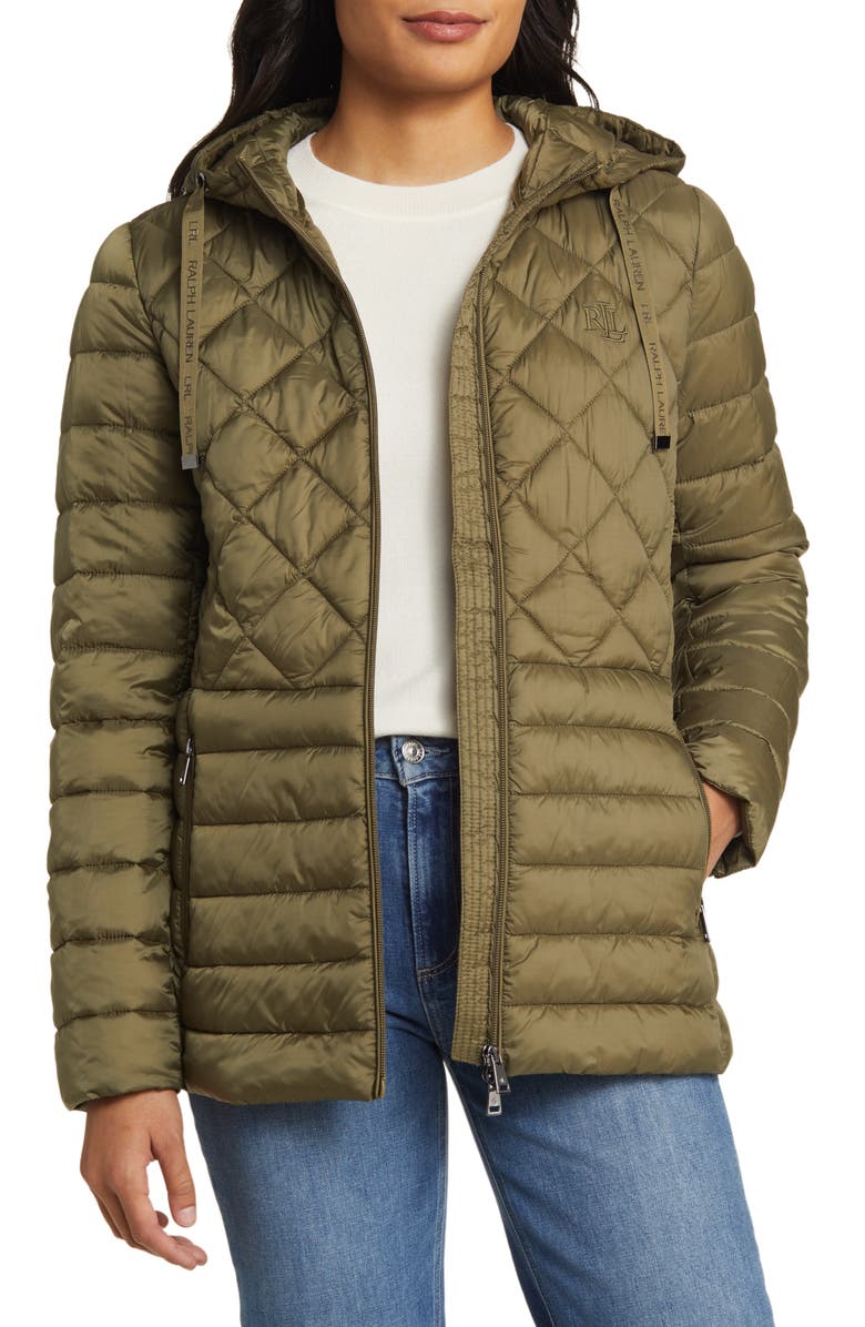 Lauren Ralph Lauren Mix Quilt Hooded Puffer Jacket, Alternate, color, 