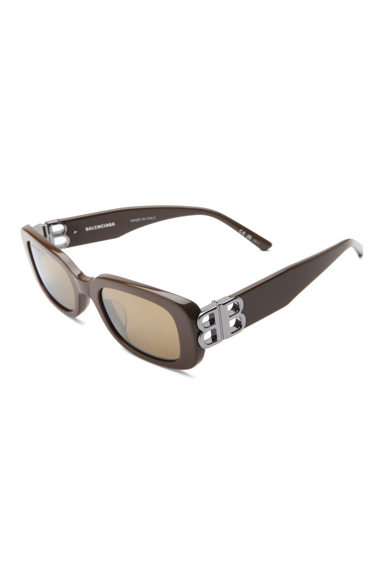 53mm Rectangular Sunglasses, Alternate, color, BROWN BROWN BRONZE